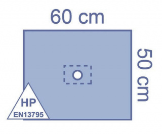 Medline OP-Lochtuch "Essential" 50 x 60 cm Öffnung 5 cm selbstklebend blau