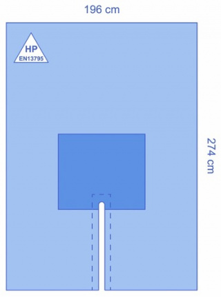 Medline OP-Schlitztuch "Ultimate" 196 x 274 cm Schlitz 6 x 94 cm selbstklebend verstärkt blau