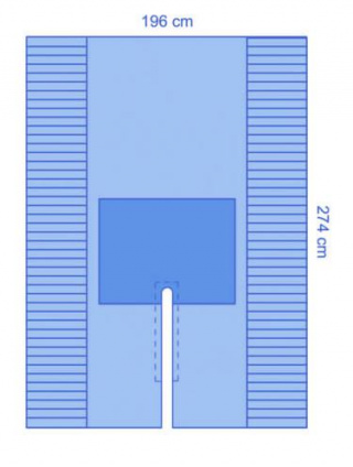 Medline OP-Schlitztuch "Eclipse" 196 x 274 cm Schlitz 6 x 94 cm selbstklebend blau